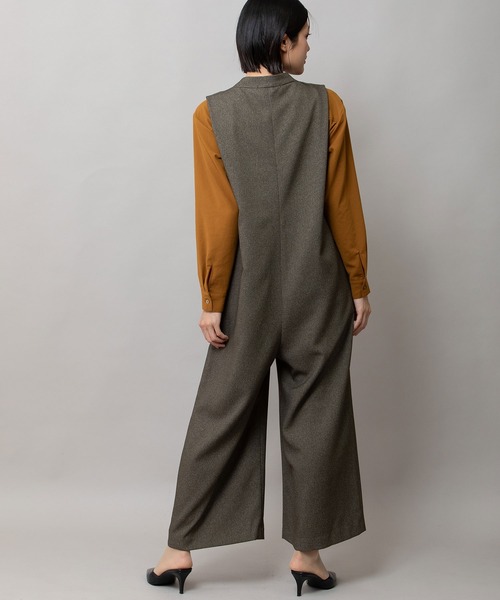 Munich（ミューニック）の「メランジツイルコンビネゾン（つなぎ/オールインワン・レディース・ブラック/ブラウン/チャコールグレー・M/S）」の6枚目の写真