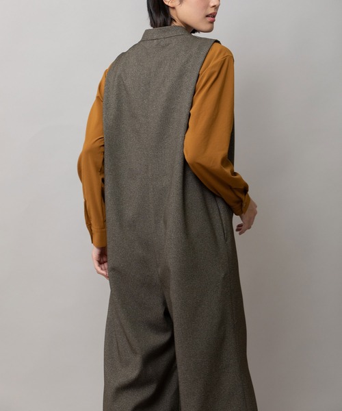 Munich（ミューニック）の「メランジツイルコンビネゾン（つなぎ/オールインワン・レディース・ブラック/ブラウン/チャコールグレー・M/S）」の7枚目の写真