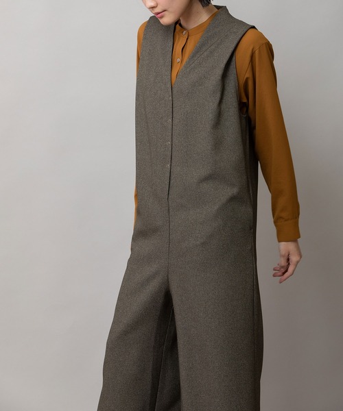 Munich（ミューニック）の「メランジツイルコンビネゾン（つなぎ/オールインワン・レディース・ブラック/ブラウン/チャコールグレー・M/S）」の8枚目の写真