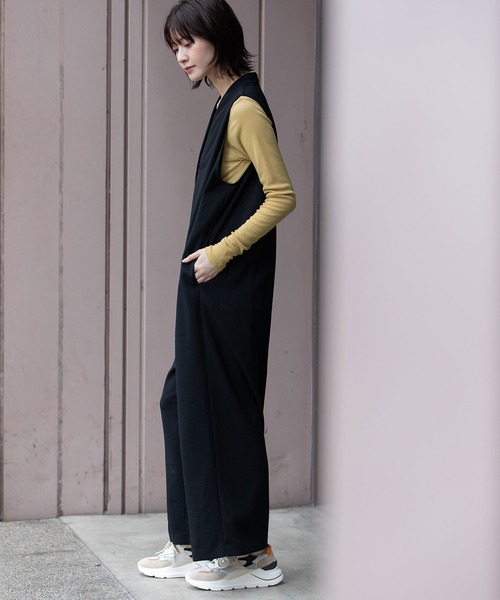 Munich（ミューニック）の「メランジツイルコンビネゾン（つなぎ/オールインワン・レディース・ブラック/ブラウン/チャコールグレー・M/S）」の22枚目の写真