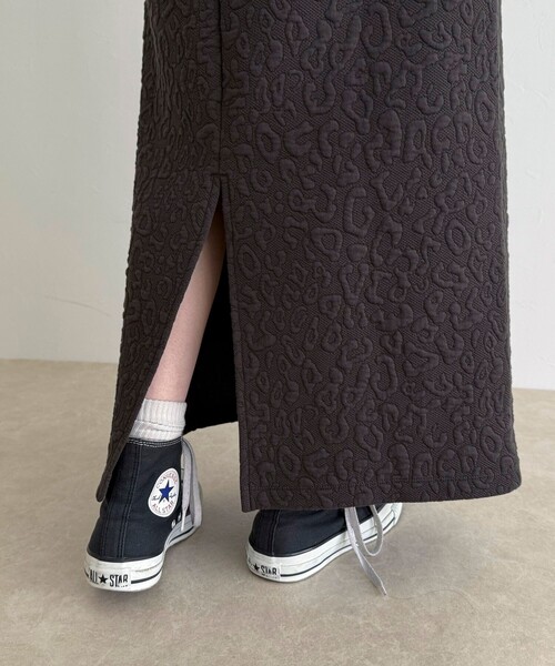fredy emue(フレディエミュ)の「レオパードジャガードスカート(スカート・レディース・ベージュ/オフホワイト/チャコールグレー・38)」の6枚目の写真