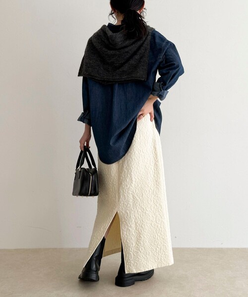 fredy emue(フレディエミュ)の「レオパードジャガードスカート(スカート・レディース・ベージュ/オフホワイト/チャコールグレー・38)」の11枚目の写真