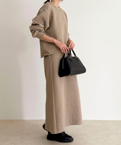 fredy emue(フレディエミュ)の「レオパードジャガードスカート(スカート・レディース・ベージュ/オフホワイト/チャコールグレー・38)」の17枚目の写真