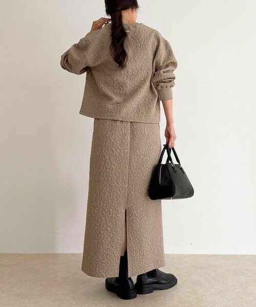 fredy emue(フレディエミュ)の「レオパードジャガードスカート(スカート・レディース・ベージュ/オフホワイト/チャコールグレー・38)」の18枚目の写真