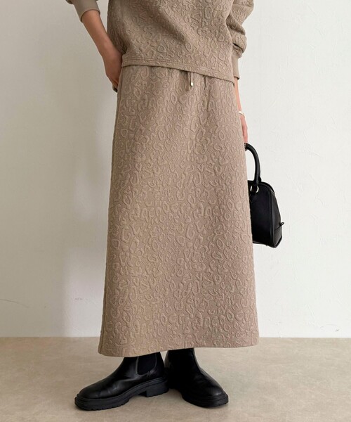 fredy emue(フレディエミュ)の「レオパードジャガードスカート(スカート・レディース・ベージュ/オフホワイト/チャコールグレー・38)」の20枚目の写真