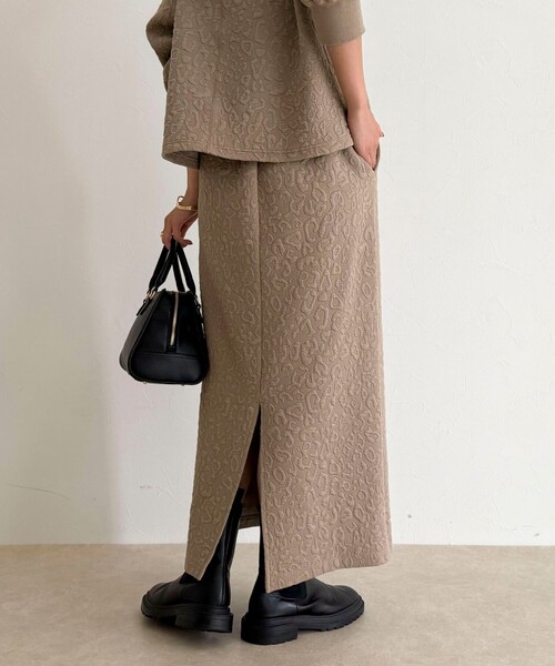 fredy emue(フレディエミュ)の「レオパードジャガードスカート(スカート・レディース・ベージュ/オフホワイト/チャコールグレー・38)」の21枚目の写真