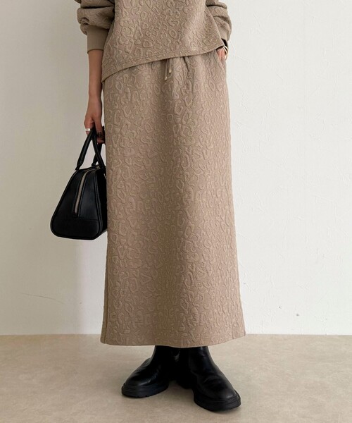 fredy emue(フレディエミュ)の「レオパードジャガードスカート(スカート・レディース・ベージュ/オフホワイト/チャコールグレー・38)」の22枚目の写真