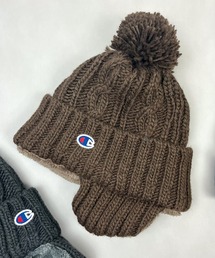 Champion（チャンピオン）の「【Champion】チャンピオン 耳付き ポンポン イヤー裏ボアワッチ ニット帽（ニットキャップ/ビーニー）」