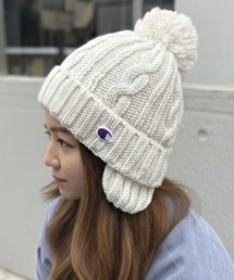 Champion | 【Champion】チャンピオン 耳付き ポンポン イヤー裏ボアワッチ ニット帽(ニットキャップ/ビーニー)