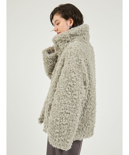 emmi（エミ）の「ボリュームボアコート（ピーコート・レディース・ミント/アイボリー・F）」の8枚目の写真