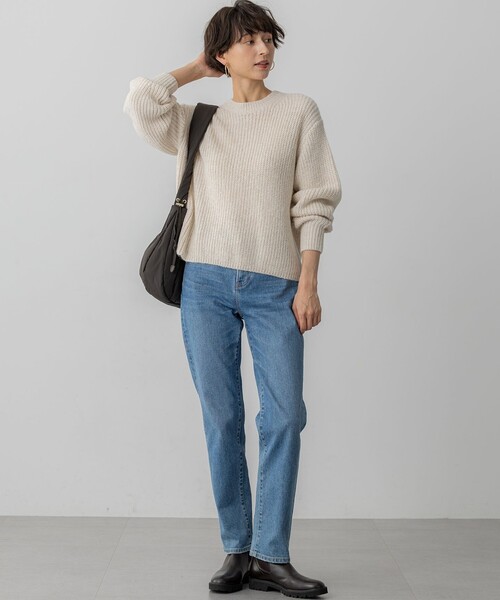   Jeans クロップドニット セール】【洗える】スパンコールバルキー クロップド ニット（ニット