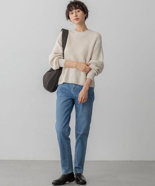 セール】【洗える】スパンコールバルキー クロップド ニット（ニット