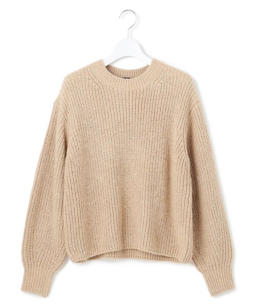 23区 L(ニジュウサンクオオキイサイズ)の「【洗える】スパンコールバルキー クロップド ニット(ニット/セーター・レディース・ベージュ系/グレー系/アイボリー系・46/44)」の15枚目の写真