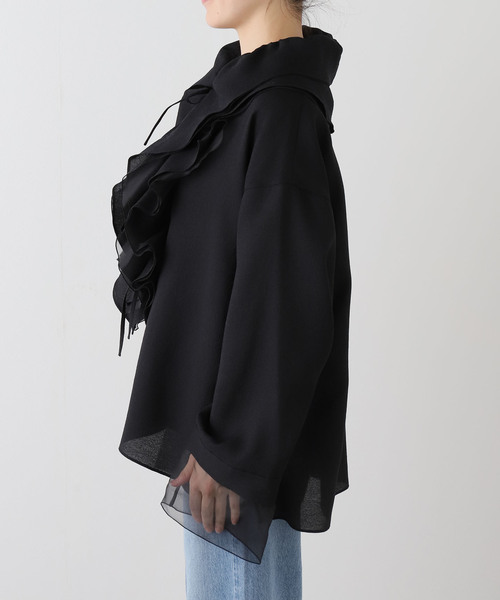 MIOSMOKEY（MIOSMOKEY）の「【MIOSMOKEY】RUFFLE BLOUSE（シャツ/ブラウス・レディース・ブラック/ホワイト・38）」の11枚目の写真
