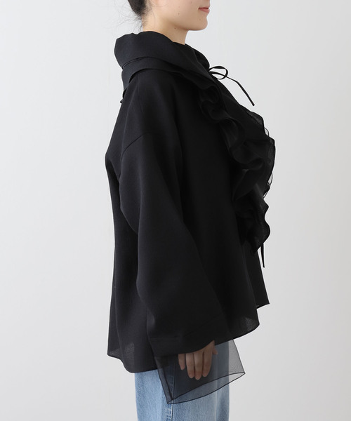 MIOSMOKEY（MIOSMOKEY）の「【MIOSMOKEY】RUFFLE BLOUSE（シャツ/ブラウス・レディース・ブラック/ホワイト・38）」の13枚目の写真