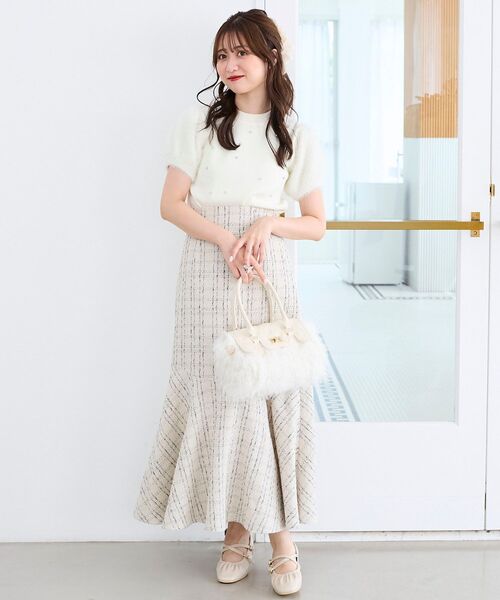 MAJESTIC LEGON（マジェスティックレゴン）の「キラキラ袖シャギーニット（ニット/セーター・レディース・ピンク/ブラック/アイボリー・MEDIUM）」の14枚目の写真