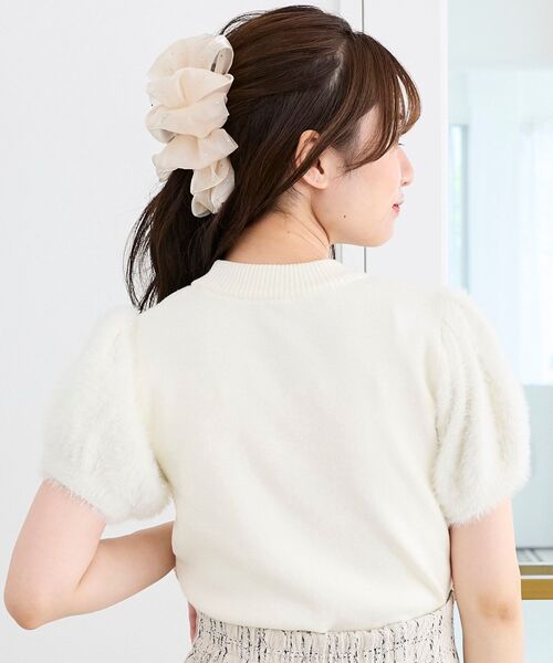 MAJESTIC LEGON（マジェスティックレゴン）の「キラキラ袖シャギーニット（ニット/セーター・レディース・ピンク/ブラック/アイボリー・MEDIUM）」の5枚目の写真