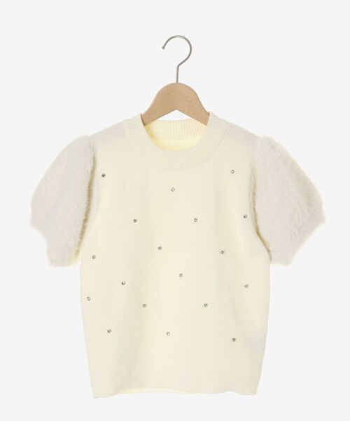 MAJESTIC LEGON（マジェスティックレゴン）の「キラキラ袖シャギーニット（ニット/セーター・レディース・ピンク/ブラック/アイボリー・MEDIUM）」の18枚目の写真