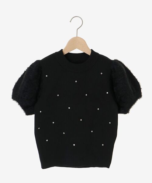 MAJESTIC LEGON（マジェスティックレゴン）の「キラキラ袖シャギーニット（ニット/セーター・レディース・ピンク/ブラック/アイボリー・MEDIUM）」の13枚目の写真