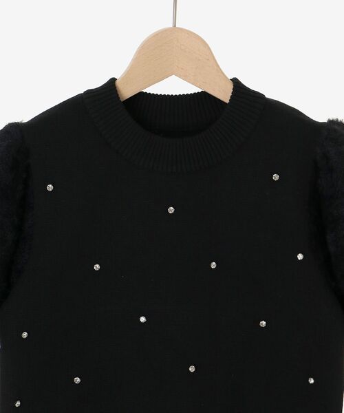 MAJESTIC LEGON（マジェスティックレゴン）の「キラキラ袖シャギーニット（ニット/セーター・レディース・ピンク/ブラック/アイボリー・MEDIUM）」の12枚目の写真