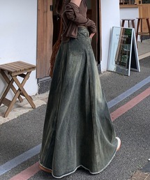 meJane | ビンテージライクフレアーデニム ロングスカート(デニムスカート)