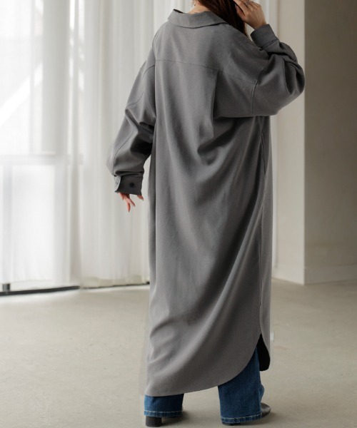 本格派。イージーケア ロングシャツワンピース（シャツワンピース