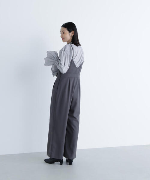 NATURAL BEAUTY BASIC（ナチュラルビューティーベーシック）の「◇サイドボタンキャミオールインワン（つなぎ/オールインワン・レディース・ダークブラウン/チャコールグレー・MEDIUM/P/S）」の8枚目の写真