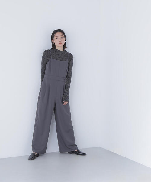NATURAL BEAUTY BASIC（ナチュラルビューティーベーシック）の「◇サイドボタンキャミオールインワン（つなぎ/オールインワン・レディース・ダークブラウン/チャコールグレー・MEDIUM/P/S）」の11枚目の写真