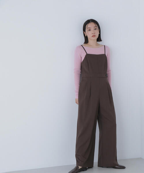 NATURAL BEAUTY BASIC（ナチュラルビューティーベーシック）の「◇サイドボタンキャミオールインワン（つなぎ/オールインワン・レディース・ダークブラウン/チャコールグレー・MEDIUM/P/S）」の15枚目の写真
