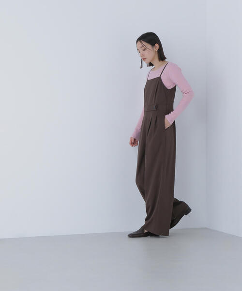 NATURAL BEAUTY BASIC（ナチュラルビューティーベーシック）の「◇サイドボタンキャミオールインワン（つなぎ/オールインワン・レディース・ダークブラウン/チャコールグレー・MEDIUM/P/S）」の16枚目の写真