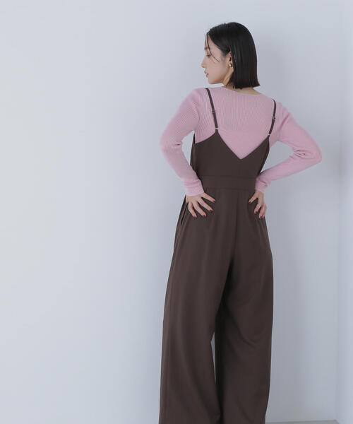 NATURAL BEAUTY BASIC（ナチュラルビューティーベーシック）の「◇サイドボタンキャミオールインワン（つなぎ/オールインワン・レディース・ダークブラウン/チャコールグレー・MEDIUM/P/S）」の18枚目の写真