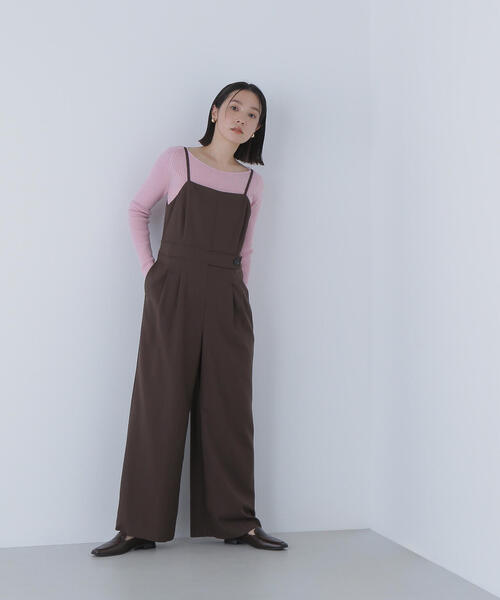 NATURAL BEAUTY BASIC（ナチュラルビューティーベーシック）の「◇サイドボタンキャミオールインワン（つなぎ/オールインワン・レディース・ダークブラウン/チャコールグレー・MEDIUM/P/S）」の19枚目の写真