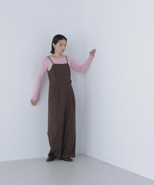 NATURAL BEAUTY BASIC（ナチュラルビューティーベーシック）の「◇サイドボタンキャミオールインワン（つなぎ/オールインワン・レディース・ダークブラウン/チャコールグレー・MEDIUM/P/S）」の20枚目の写真
