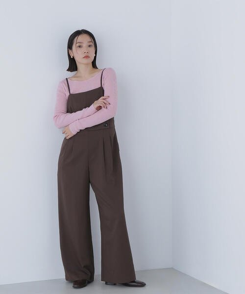 NATURAL BEAUTY BASIC（ナチュラルビューティーベーシック）の「◇サイドボタンキャミオールインワン（つなぎ/オールインワン・レディース・ダークブラウン/チャコールグレー・MEDIUM/P/S）」の21枚目の写真