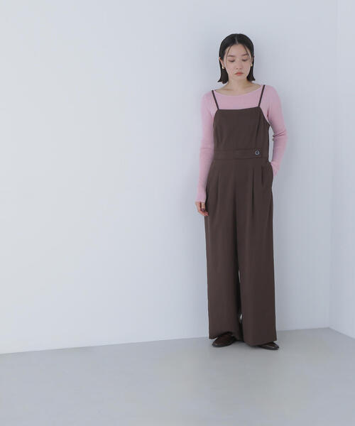 NATURAL BEAUTY BASIC（ナチュラルビューティーベーシック）の「◇サイドボタンキャミオールインワン（つなぎ/オールインワン・レディース・ダークブラウン/チャコールグレー・MEDIUM/P/S）」の22枚目の写真