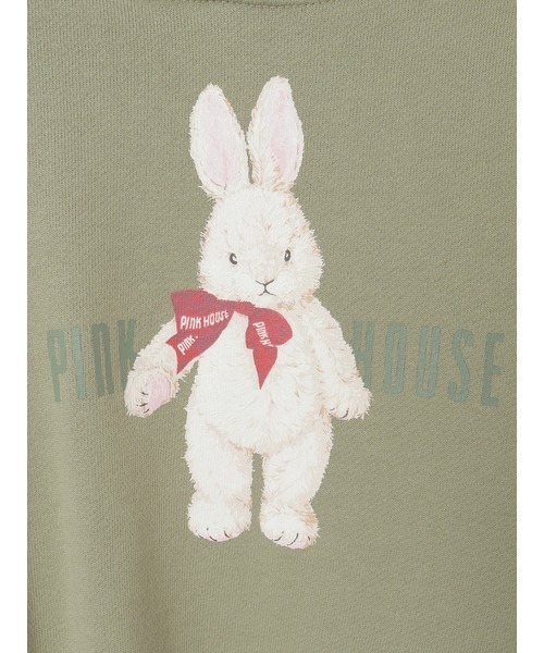 PINK HOUSE(ピンクハウス)の「バラ園うさぎプリントフード付きトレーナー(スウェット・レディース・レッド/ピンク/ライトグリーン/チョコ/ブルー・フリー)」の11枚目の写真