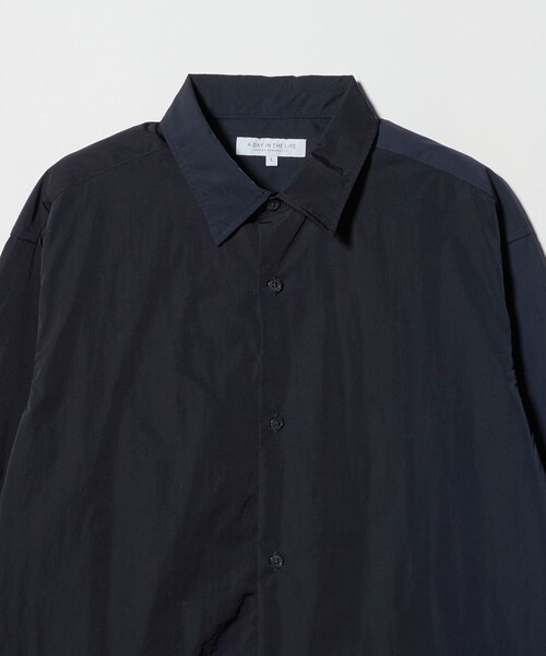A DAY IN THE LIFE UNITED ARROWS(アデイインザライフユナイテッドアローズ)の「グロッシーナイロン リラックスシャツ<A DAY IN THE LIFE>(シャツ/ブラウス・メンズ・ネイビー/ダークグレー・M/L)」の9枚目の写真