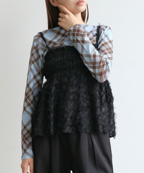 mul.(ムル)の「CS ギャザーチェックトップス(Tシャツ/カットソー・レディース・ブルー・FREE)」の13枚目の写真