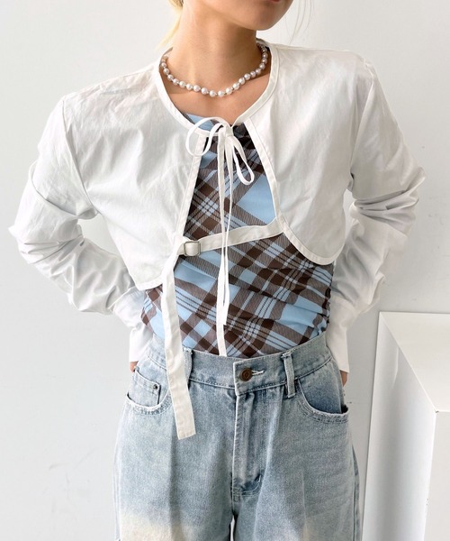 mul.(ムル)の「CS ギャザーチェックトップス(Tシャツ/カットソー・レディース・ブルー・FREE)」の18枚目の写真