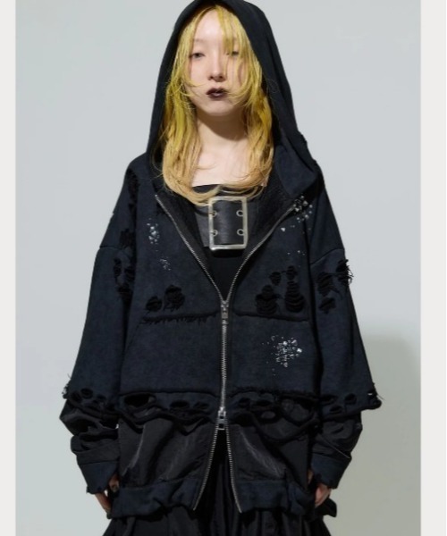 neith.（ネイス）の「neith./ネイス/Meteor Crush Hoodie(Black