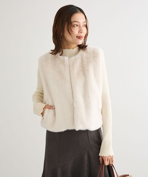 ELENCARE DUE（エレンカーレデュエ）の「・ELENCARE DUE フォックス調ファーベスト（ベスト・レディース・ブラウン/アイボリー/チャコールグレー・FREE）」の13枚目の写真