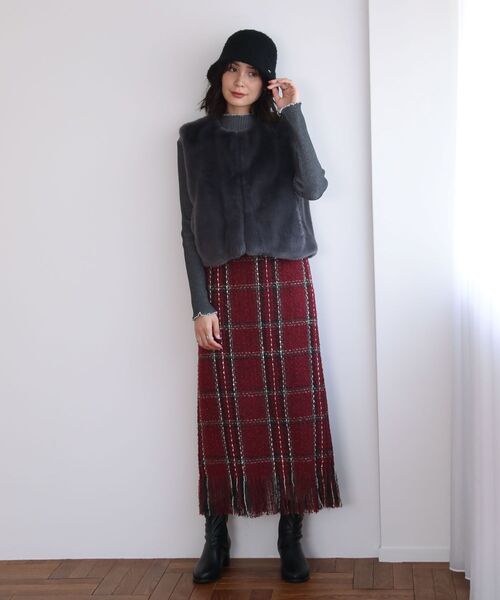 ELENCARE DUE（エレンカーレデュエ）の「・ELENCARE DUE フォックス調ファーベスト（ベスト・レディース・ブラウン/アイボリー/チャコールグレー・FREE）」の16枚目の写真