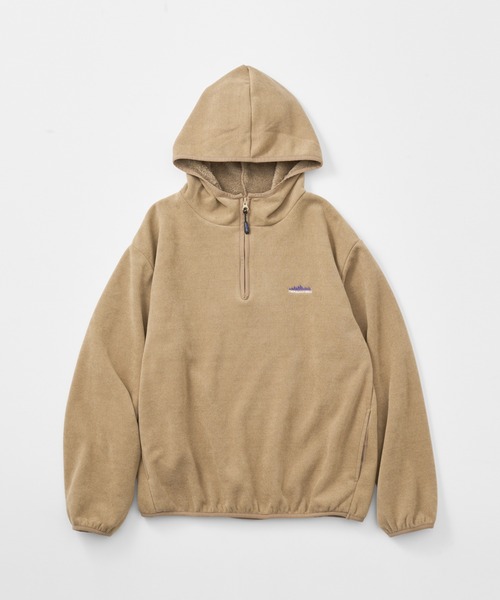 THOUSAND MILE（サウザンドマイル）の「THOUSAND MILE/サウザンドマイル KNIT FREECE HALF ZIP PARKER フード付きハーフジップパーカー（パーカー・メンズ・サンドベージュ/チャコール/ブラック・L/XS/XL/M）」の18枚目の写真
