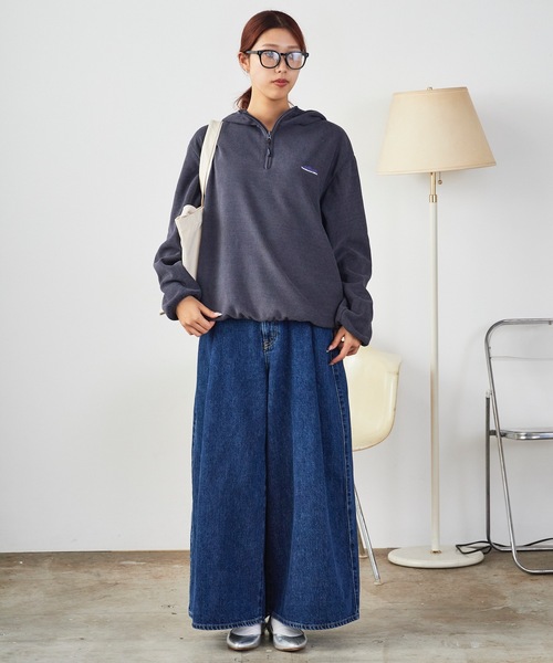 THOUSAND MILE（サウザンドマイル）の「THOUSAND MILE/サウザンドマイル KNIT FREECE HALF ZIP PARKER フード付きハーフジップパーカー（パーカー・メンズ・サンドベージュ/チャコール/ブラック・L/XS/XL/M）」の15枚目の写真