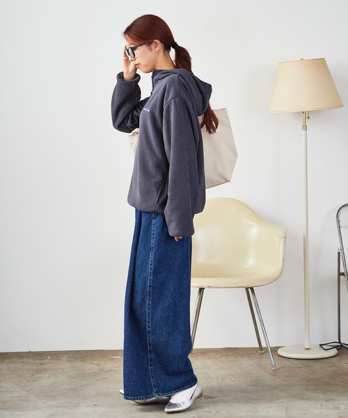 THOUSAND MILE（サウザンドマイル）の「THOUSAND MILE/サウザンドマイル KNIT FREECE HALF ZIP PARKER フード付きハーフジップパーカー（パーカー・メンズ・サンドベージュ/チャコール/ブラック・L/XS/XL/M）」の16枚目の写真