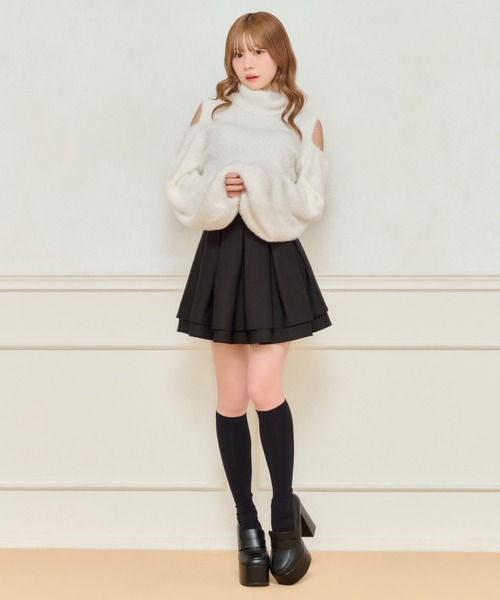apres jour(アプレジュール)の「肩開きタートルニット(ニット/セーター・レディース・オフホワイト/ブラック/ピンクベージュ・フリー/X-LARGE)」の8枚目の写真