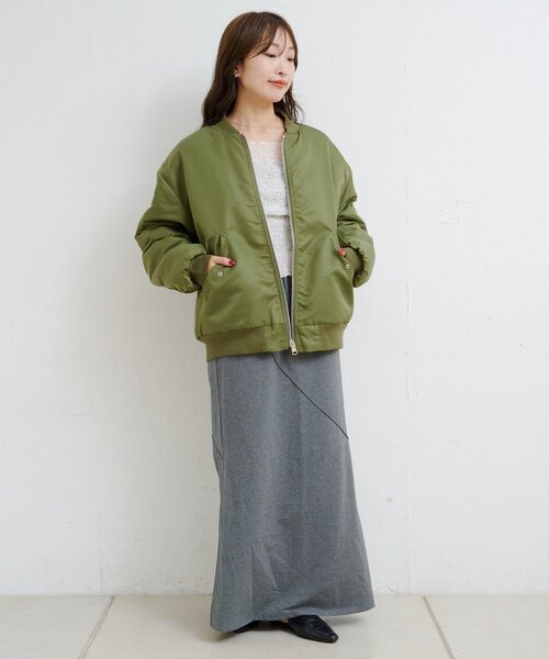 Kastane(カスタネ)の「【一部店舗限定/ユニセックス/M.Lサイズ展開】BM リバーシブルMA-1(MA-1・レディース・グレー/カーキ/ブラック・LARGE/MEDIUM)」の21枚目の写真