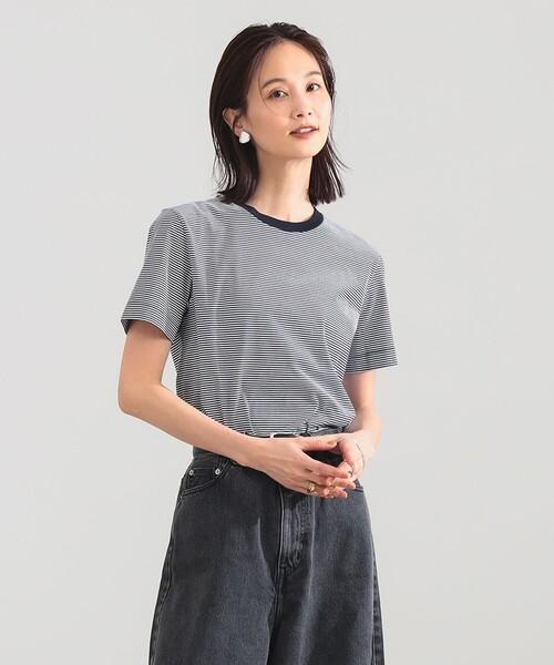 Demi-Luxe BEAMS（デミルクス ビームス）の「【別注】SLOANE / コットン天竺 ボーダー Tシャツ（Tシャツ/カットソー・レディース・ネイビー・3/2/1）」の6枚目の写真