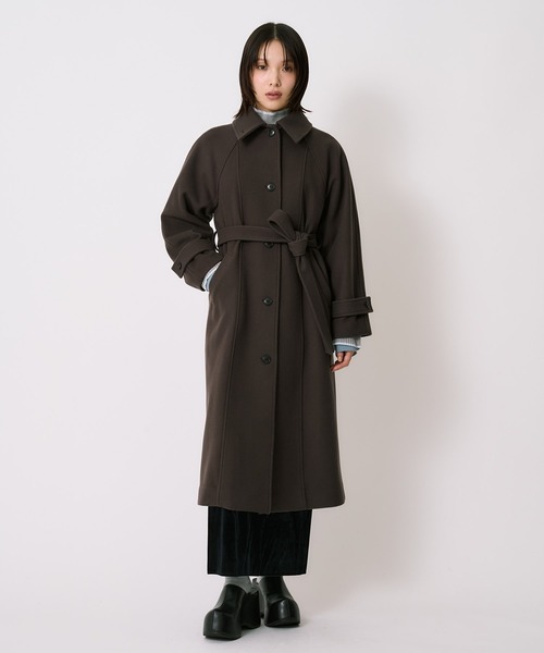 新作》【オンライン限定】2wayウールロングコート｜細見え/ウール100