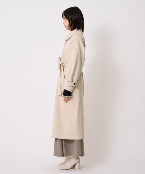 UNITED TOKYO（ユナイテッドトウキョウ）の「《ZOZOランキング1位獲得！》【オンライン限定】2wayウールロングコート｜細見え/ウール100%/ステンカラー/スタンドカラー/軽量/大人気/オフィスカジュアル/オケージョン/通勤/冬服（ステンカラーコート・レディース・アイボリー/ブラウン/ブラック・1/2）」の19枚目の写真